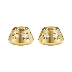 Georg Jensen Hand Polished 2Pc Gold-Plated Snowflake Tea Lights, Gold
